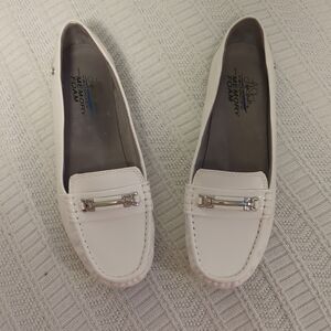 LifeStride Velocity Vienna Loafers | White Vegan Leather | Memory Foam Comfort